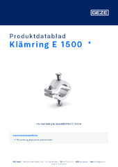 Klämring E 1500  * Produktdatablad SV