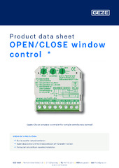 OPEN/CLOSE window control  * Product data sheet EN