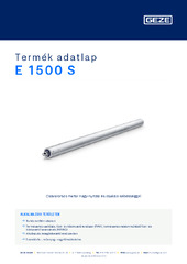 E 1500 S Termék adatlap HU
