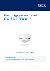 GC 162 RWA  * Productgegevens tabel NL