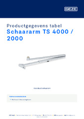 Schaararm TS 4000 / 2000 Productgegevens tabel NL