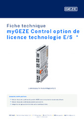 myGEZE Control option de licence technologie E/S  * Fiche technique FR