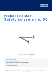 Safety scissors no. 60 Product data sheet EN