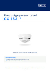 GC 153  * Productgegevens tabel NL