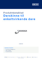Dørskinne til enkeltvirkende døre Produktdatablad DA