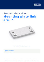 Mounting plate link arm  * Product data sheet EN