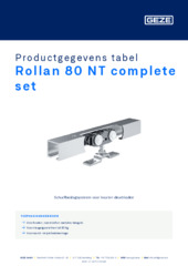 Rollan 80 NT complete set Productgegevens tabel NL