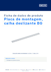 Placa de montagem, calha deslizante BG Ficha de dados de produto PT