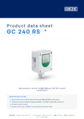 GC 240 RS  * Product data sheet EN
