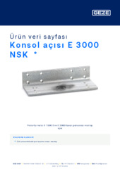 Konsol açısı E 3000 NSK  * Ürün veri sayfası TR