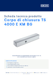 Corpo di chiusura TS 4000 E KM BG Scheda tecnica prodotto IT