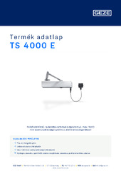 TS 4000 E Termék adatlap HU