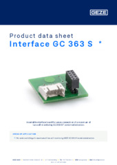 Interface GC 363 S  * Product data sheet EN