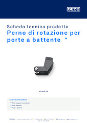 Perno di rotazione per porte a battente  * Scheda tecnica prodotto IT