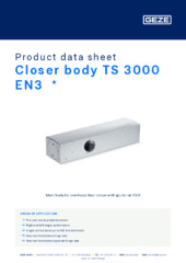 Closer body TS 3000 EN3  * Product data sheet EN