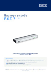 RSZ 7  * Паспорт виробу UK