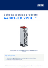 A4001-KB 2POL  * Scheda tecnica prodotto IT