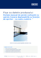 Sistem manual de pereţi culisanţi cu ușă de trecere deplasabilă cu funcție de opritor - cu cadru subțire  * Fișa cu datele produsului RO