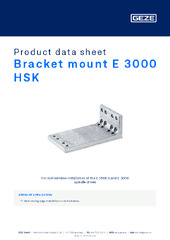 Bracket mount E 3000 HSK Product data sheet EN