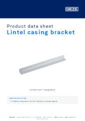 Lintel casing bracket Product data sheet EN