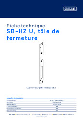 SB-HZ U, tôle de fermeture Fiche technique FR