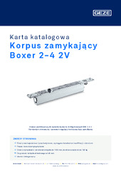 Korpus zamykający Boxer 2-4 2V Karta katalogowa PL