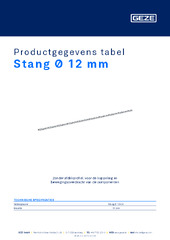 Stang Ø 12 mm Productgegevens tabel NL