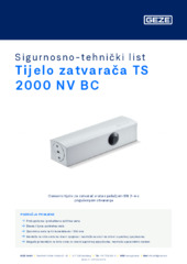 Tijelo zatvarača TS 2000 NV BC Sigurnosno-tehnički list HR