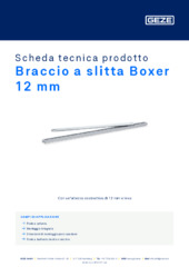 Braccio a slitta Boxer 12 mm Scheda tecnica prodotto IT