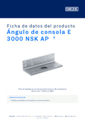 Ángulo de consola E 3000 NSK AP  * Ficha de datos del producto ES