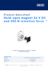 Hold-open magnet 24 V DC and 200 N retention force  * Product data sheet EN