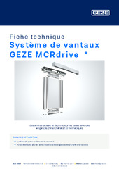 Système de vantaux GEZE MCRdrive  * Fiche technique FR