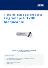Engranaje F 1200 bloqueable Ficha de datos del producto ES
