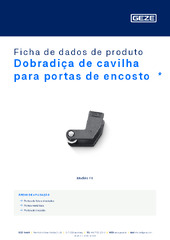 Dobradiça de cavilha para portas de encosto  * Ficha de dados de produto PT