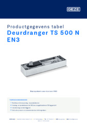Deurdranger TS 500 N EN3 Productgegevens tabel NL