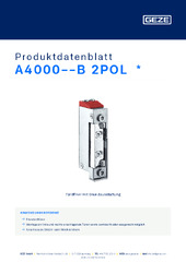 A4000--B 2POL  * Produktdatenblatt DE