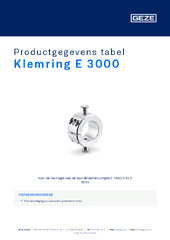 Klemring E 3000 Productgegevens tabel NL