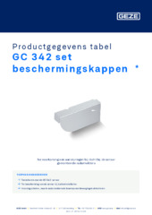 GC 342 set beschermingskappen  * Productgegevens tabel NL