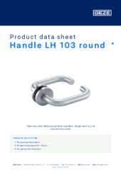 Handle LH 103 round  * Product data sheet EN