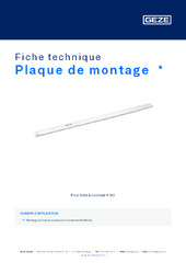 Plaque de montage  * Fiche technique FR