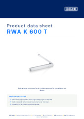 RWA K 600 T Product data sheet EN