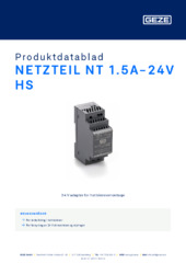 NETZTEIL NT 1.5A-24V HS Produktdatablad NB