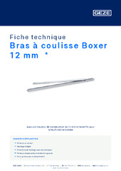 Bras à coulisse Boxer 12 mm  * Fiche technique FR