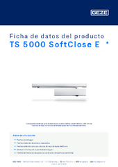 TS 5000 SoftClose E  * Ficha de datos del producto ES