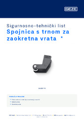 Spojnica s trnom za zaokretna vrata  * Sigurnosno-tehnički list HR