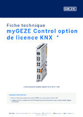 myGEZE Control option de licence KNX  * Fiche technique FR