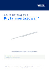 Płyta montażowa  * Karta katalogowa PL