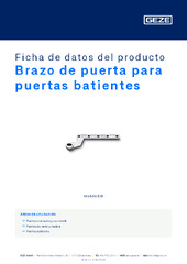 Brazo de puerta para puertas batientes Ficha de datos del producto ES