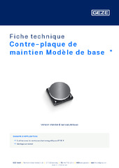 Contre-plaque de maintien Modèle de base  * Fiche technique FR