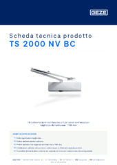 TS 2000 NV BC Scheda tecnica prodotto IT